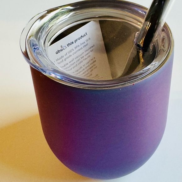 Set of (4)purple haze matte finish 12 oz insulated wine tumblers with straws - Picture 2 of 4